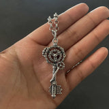 Real Pure 925 Sterling Silver Pendant For Women And Men Large Keys Steampunk  Style Retro Punk Rock Necklaces & Pendants