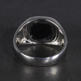 Real Pure Silver s925 Mens Rings Minimalist Turkish Rings Man Simple Finger Rings With Natural Onyx Stones Turkish Jewellery - GQTORCH Jewelry