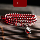 Wine Red Garnet Bracelets For Women Natural Gemstone 925 Sterling Silver Jewelry Fox Gourd Pixiu Snowflake Charm Best Gift Girls