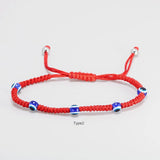 Hand Braided Lucky Red String Charm Bracelet Women Men Blue Evil Eye Round Beads Bracelet NAZAR BONCUK Friendship Jewelry - GQTORCH Jewelry