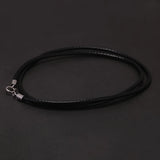 925 Sterling Silver Minimalist Jewish Star Pendant Necklace Black Leather Braided String Choker Six-pointed Star Retro Jewelry