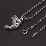 925 Retro Sterling Silver Cupid Pendant Men and Women Angel Necklace Pendant Gift Religious Jewelry