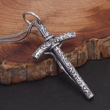 Pure 925 Sterling Silver Crucifix Cross Pendant for Men Women Vintage Catholic Christ Jesus Necklace Regilion Jewelry