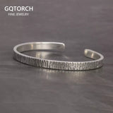 Genuine 925 Sterling Silver Solid Tin Paper Bracelet for Men and Women Handmade Retro Simple Fine Jewelry