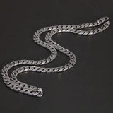 Vintage Tang Grass Pattern Necklace S925 Sterling Silver Hip Hop Punk Rock Men's Cuban Chain Necklace Bracelet Jewelry