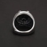 925 Sterling Silver Lion Ring for Men Red Garnet Eyes Adjustable Punk Retro Hip Hop Signet Ring Cool Biker Jewelry