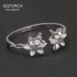 925 Sterling Silver Arwen Evenstar Bangle Bracelet with Zircon Women Elven Elegant Fashion Party Jewelry Cosplay Accessories