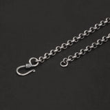 999 Pure Silver Cross Pendant Chain for Men Bone Shaped Vintage Hip Hop Punk Rock Necklace Religious Amulet Jewelry Gift