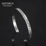 999 Pure Silver Six Character Mantra Bangle for Women Men High Polished Vintage Simple Buddhist Open Cuff Bracelet Jewelry