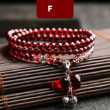 Wine Red Garnet Bracelets For Women Natural Gemstone 925 Sterling Silver Jewelry Fox Gourd Pixiu Snowflake Charm Best Gift Girls