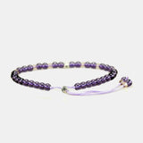 Natural Amethyst Beads Bracelet For Women Lace-up Adjustable 4mm Small Yoga Crystal Beads Stretch Bracelet Pulseira Masculina - GQTORCH Jewelry