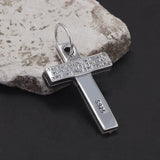 925 Sterling Silver Cross Pendant Necklace Skull Link Chain Respect & Truth Voltaire Quote Necklace Punk Retro Hip Hop Jewelry