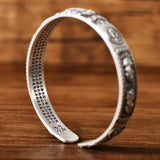 Solid S999 Sterling Silver Brave Troops Bangle for Women and Men Bring In Wealth and Treasure Bracelet Buddhist Jewelry