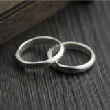Handmade Ring Simple Real Pure 100% 925 Sterling Silver Rings For Women Open Type Matt Processing - GQTORCH Jewelry