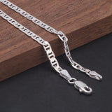 925 Sterling Silver Flat Mariner Chain Bracelet for Men Women 3mm Thin Bracelet Simple Classic Trendy Party Jewelry Gift