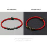 Traditional Chinese Bracelets For Men And Women Vintage Copper Charm Red Rope Blessing Good Luck Braided Knots Mantra Strings