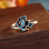 S925 Sterling Silver Retro Cloisonne Lotus Earrings for Women Fashion Ethnic Style Enameling Stud Earrings