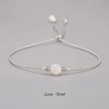 Handmade Birthstone Bracelet Girl Women 12 Months Natural Stone Braided Rope Friendship Bracelet Adjustable Minimalist Jewelry