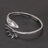 925 Sterling Silver Wing Dragon Cuff Bracelet for Men Women Pterosaur Gothic Punk Retro Fashion Symbol of Magical Power Jewelry
