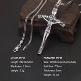 Pure 925 Sterling Silver Crucifix Cross Pendant for Men Women Vintage Catholic Christ Jesus Necklace Regilion Jewelry