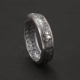 999 Pure Silver Feng Shui Good Luck Ring for Women Men Chinese Calligraphy Character Fu Blessing Adjustable Vintage Jewelry