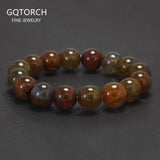 6-20mm Natural Dragon Scale Agate Beaded Bracelet for Men Women Genuine Stone Beads Wristband Vintage Fine Jewelry