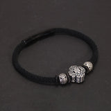 Handmade Threads Braided S925 Sterling Silver Charm Bracelet for Male and Female Chinese Knotting Amulet Jewelry