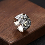 Real Pure 925 Sterling SilverMen RingsGothicRetro Punk Rock Dragon Ring Opening Adjustable Fine Jewellery BoyfriendGift Party