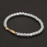 5mm 999 Pure Silver Beaded Fish Charm Bracelet for Women Fashion Wedding Party Jewelry Christmas Gift