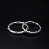 925 Sterling Silver Vintage Ring Men and Women Cool Opening Ring Simple Fashion Carved Couple Cloud Pattern Jewelry