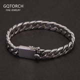 925 Sterling Silver 8mm Curb Cuban Link Chain Bracelet or Necklace Men Double Safe Buckle Clasp Hiphop Rock Punk Fashion Jewelry