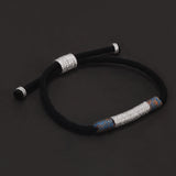 999 Pure Silver Beaded Charms Tibetan Braided Rope Bracelet for Men Women Black Red Color Lucky Rope Wristband Vintage Jewelry