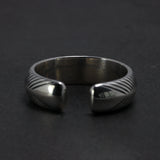 Genuine Pure 925 Sterling Silver Jewelry Retro Wave Stripe Men's Zircon Adjustable Thai Silver Ring