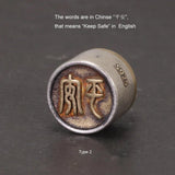 925 Sterling Silver Stamp Pendant Men's and Women's Blessing Happiness Retro Matte Openable Box Jewelry - GQTORCH Jewelry