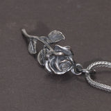 925 Silver Jewelry Certified Original Antique Rose Pendant Necklace Valentine's Day Gift Flower Jewelry