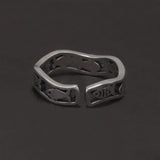 100% 925 Sterling Silver Retro Fish Ring Women Men Hollowed out Twist Wave Lucky Fish Opening Ring Fashion Party Jewelry Gift