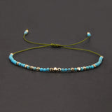 Handmade Natural Stone Small Beaded Bracelet for Women Men Adjustable Bohemia Delicate Daily Wristband Jewelry Clearance Sale