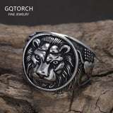 925 Sterling Silver Lion Ring for Men Vintage Biker Animal Ring Punk Retro Hip Hop Street Party Jewelry Gift