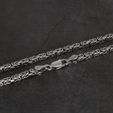 Guarantee S925 Sterling Silver 2.5mm Viking Chain Necklace Peace Pattern Handmade Necklace Retro Punk Style Jewelry