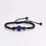 Blue Tiger Eyes Natural Stone Bead Bracelet 3 Colors Red String Braiding Couple Bracelets for Men Women Adjustable Length - GQTORCH Jewelry