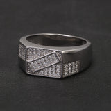 100% Sterling Silver Men Wedding Band Micro Inlaid Zircon Engagement Ring Fashion Eternity Promise Ring Luxury Designer Jewelry