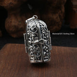 Real Pure 925 Sterling Silver Women and Men Jewelry Floating Lockets Openable Pendants Talisman Amulet Vintage Buddha Pendant