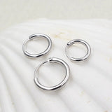 Earrings Silver 925 Simple Circle Statement Geometric Hoop Earrings For Men And Women Personalized Hip Pop Punk Jewelry