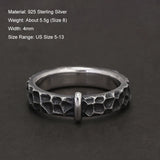 925 Sterling Silver Outlander Rings for Men Women Claire's Ring Retro Hammer Pattern Wedding Band Movie TV Show Jewelry Gift