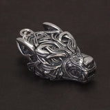 Solid 925 Sterling Silver Viking Wolf Head Pendant for Men Punk Retro Nordic Celtic Amulet Jewelry Gift