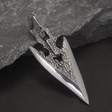 925 Sterling Silver Arrow Dart Pendant Necklace for Men Stone Spear Retro Fashion Punk Style Vintage Jewelry Gift Handmade