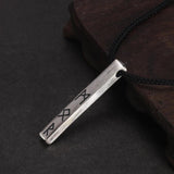 Vintage 925 Sterling Silver Nordic Viking Rune Month Necklace for Men Women 60cm Adjustable Rope String - GQTORCH Jewelry