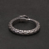 S925 Silver Gothic Antique Live Mouth Articulated Snake Open Ring for Women Men Vintage Thai Silver Color Punk Fashion Jewelry