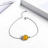 Natural Stone Ball Charm 925 Sterling Silver Box Chain Bracelets For Women Simple Minimalism Multi Color Real Crystal Bracelet - GQTORCH Jewelry