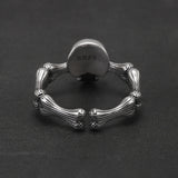 925 Sterling Silver Gothic Skull Head Ring Adjustable Cool Punk Skeleton Rings Hip-hop Retro Party Jewelry Accessories